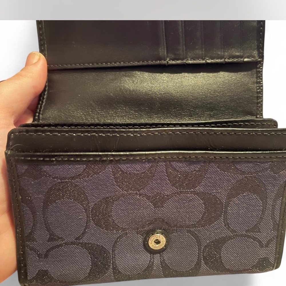 Coach Black and Purple Signature Wallet - Picture 2 of 6